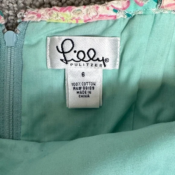 Vintage Lilly Pulitzer Floral Pastel Pink and Green Mini Dress - Picture 12 of 12